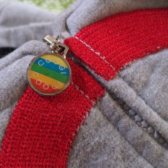 Coogi gray zip up hoodie with rainbow embroidery - Picture 4 of 7